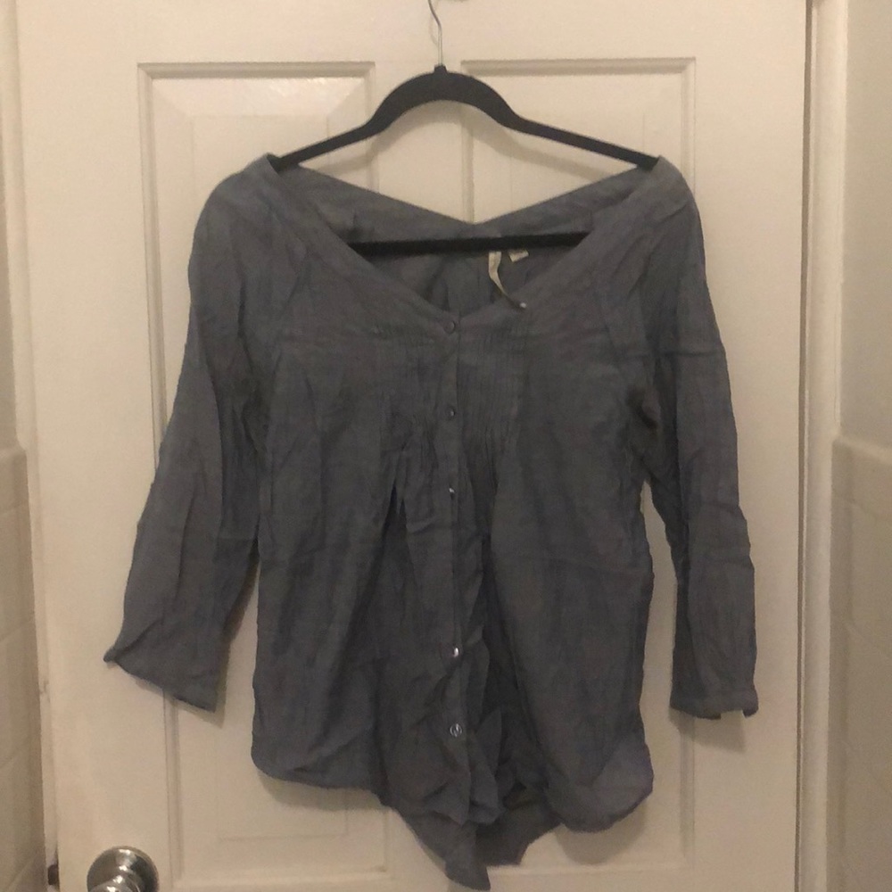 Light blue button down blouse